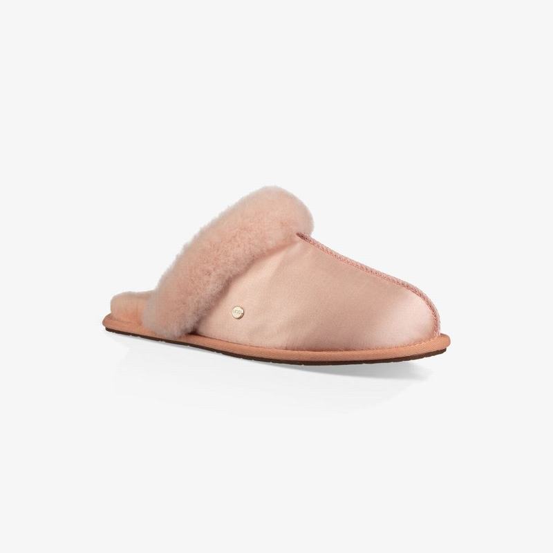 Chausson UGG Scuffette II Satin Femme Orange Marron Soldes 933ZWEYQ